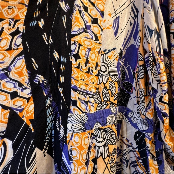 Orientique Women’s Abstract Open Front Cardigan Lightweight Layering Size XL - Picture 6 of 11